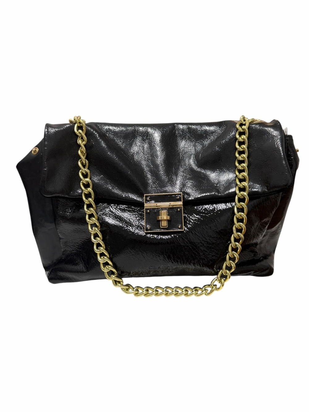 Claudia Firenze Shiny Patent Black Leather Handbag